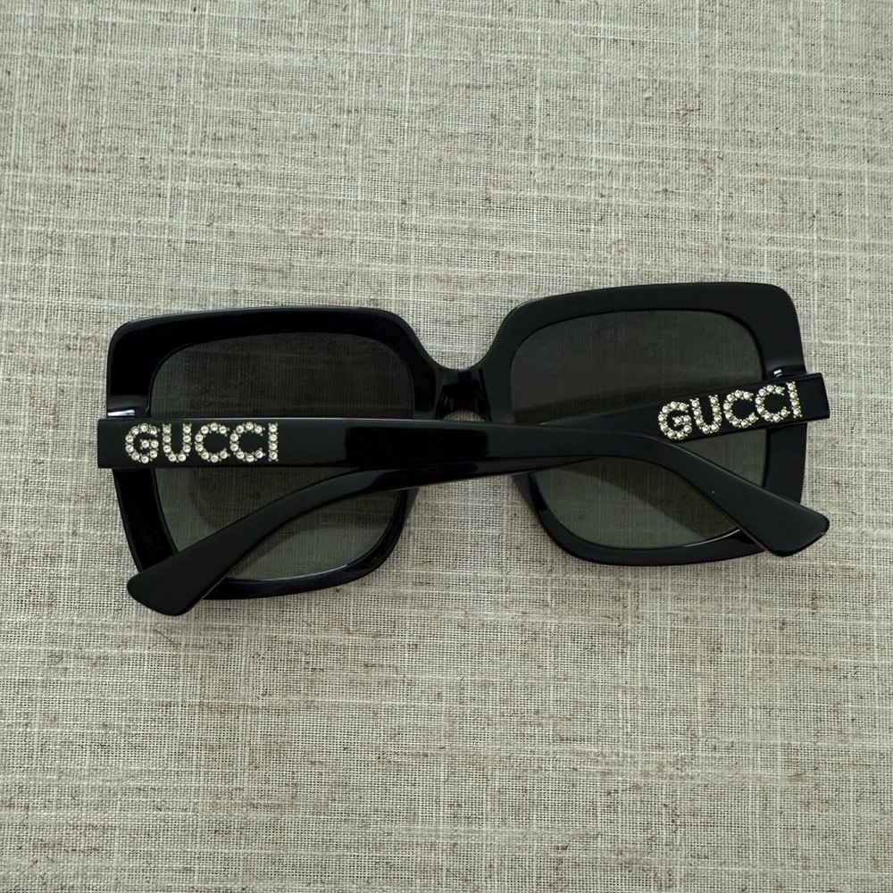 Gucci Black Sunglasses with Crystal Embellishment